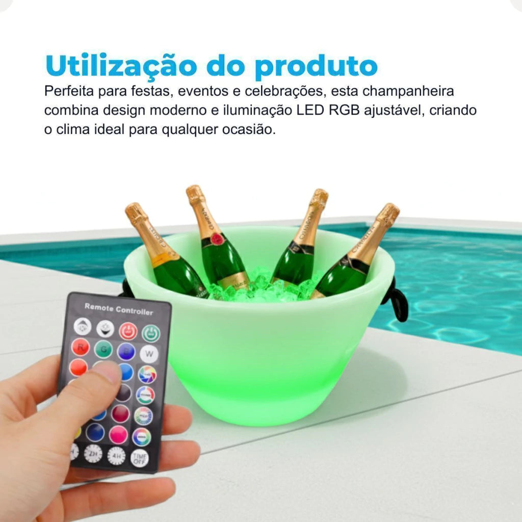Champanheira LED RGB sem Fio – Tamanho G