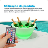 Champanheira LED RGB sem Fio – Tamanho G