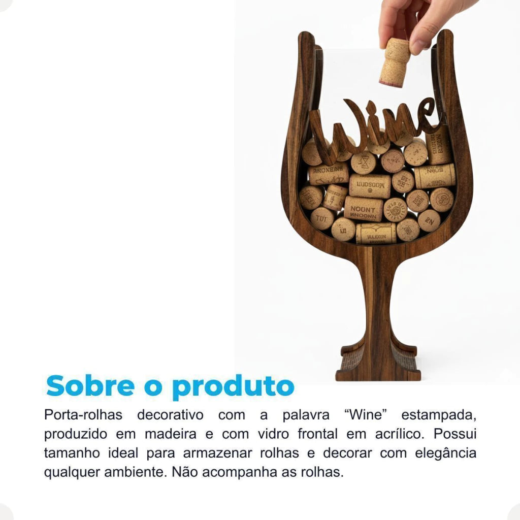 Porta-Rolhas em Formato de Taça em MDF – M