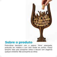 Porta-Rolhas em Formato de Taça em MDF – M