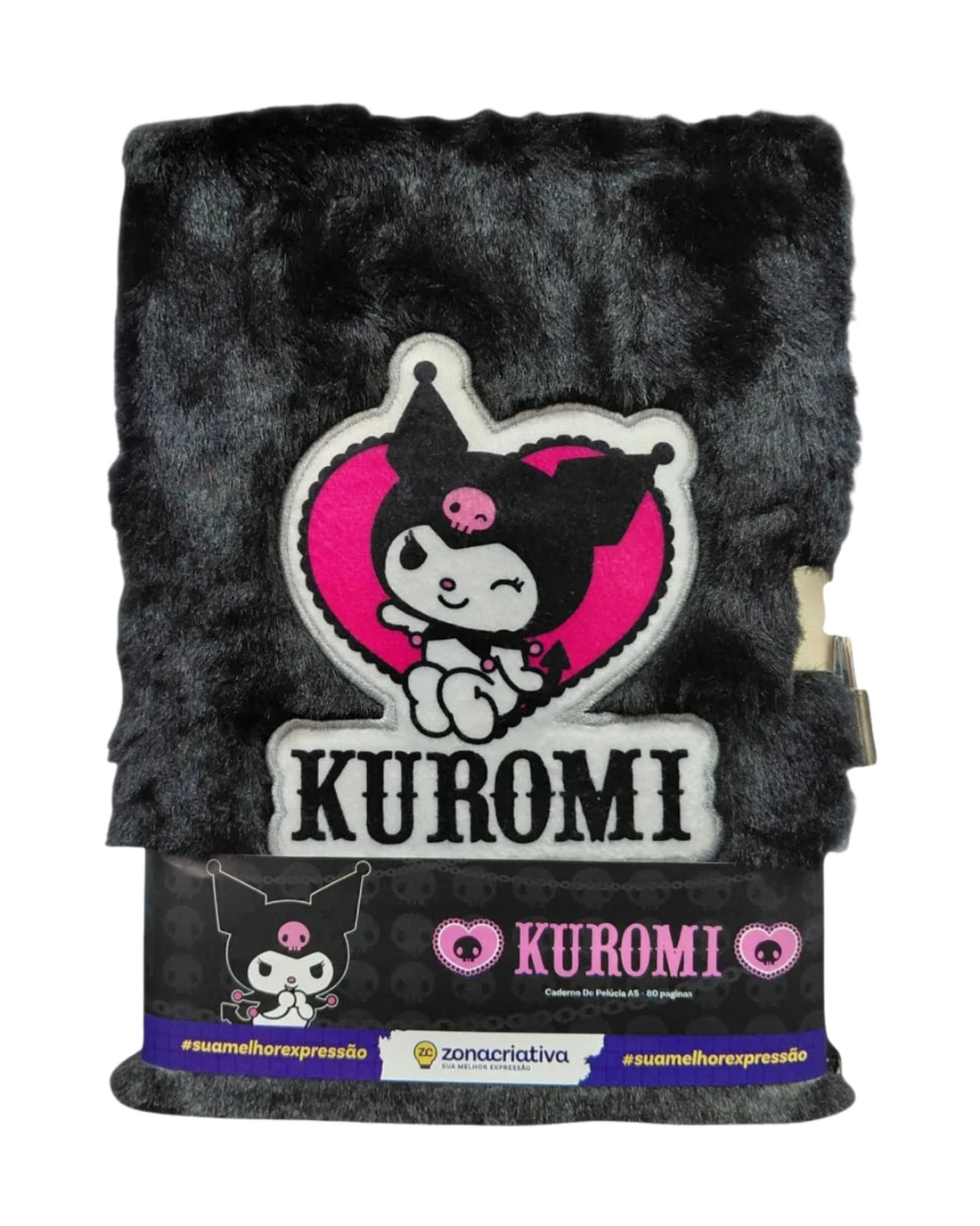 Caderno de Pelúcia com Cadeado A5 80fls Kuromi