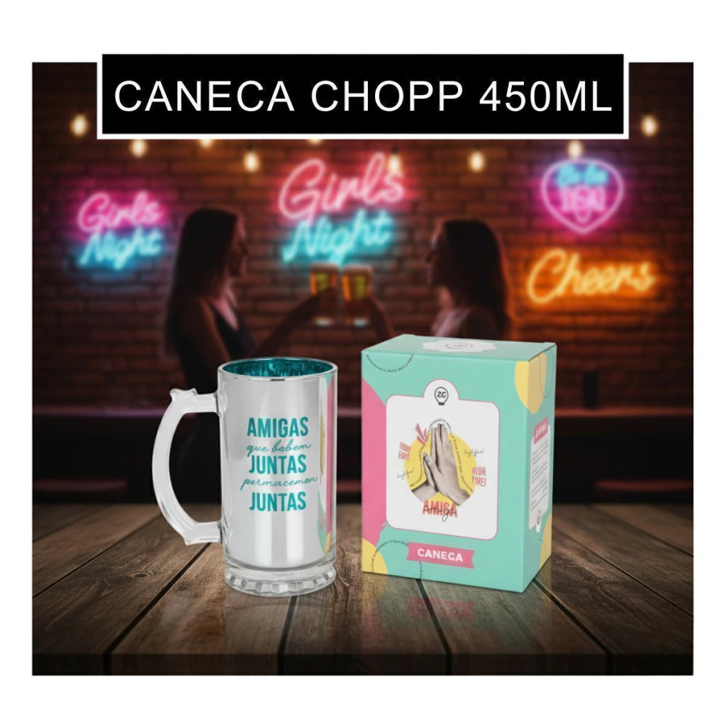 Caneca de Chopp Eletrostática Amigas – 450 ml