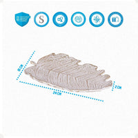 Kit Centro de Mesa Redondo 30cm + Folha Curva 24,5cm Zein Branco Dourado