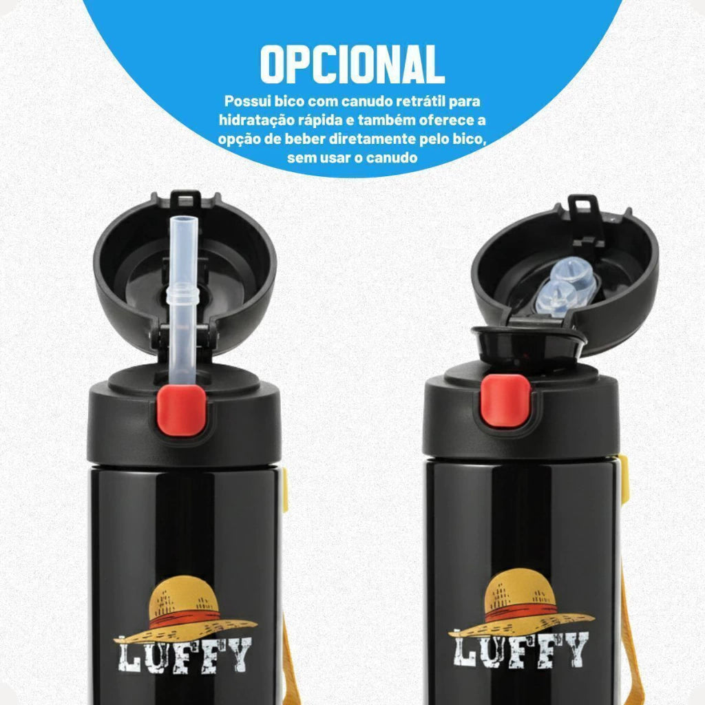 Garrafa Térmica Capsule com Canudo e Alça One Piece – 450 ml