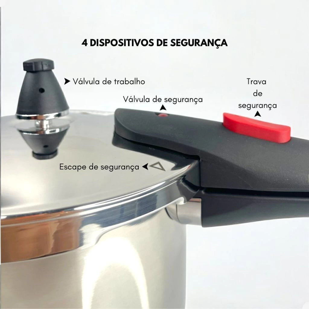 Panela de Pressão Brinox Ultra Inox para Indução, Gás e Elétrico