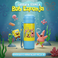 Garrafa Térmica Capsule com Canudo e Alça Bob Esponja – 450 ml