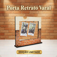 Porta-Retrato Varal Polaroide em MDF Tijolo