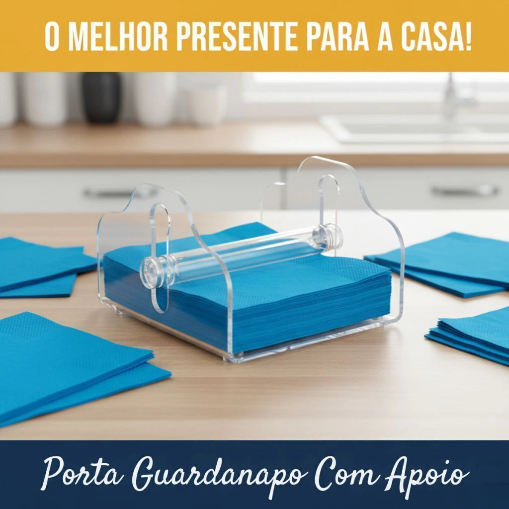 Porta-Guardanapo em Acrílico com Apoio Cristal