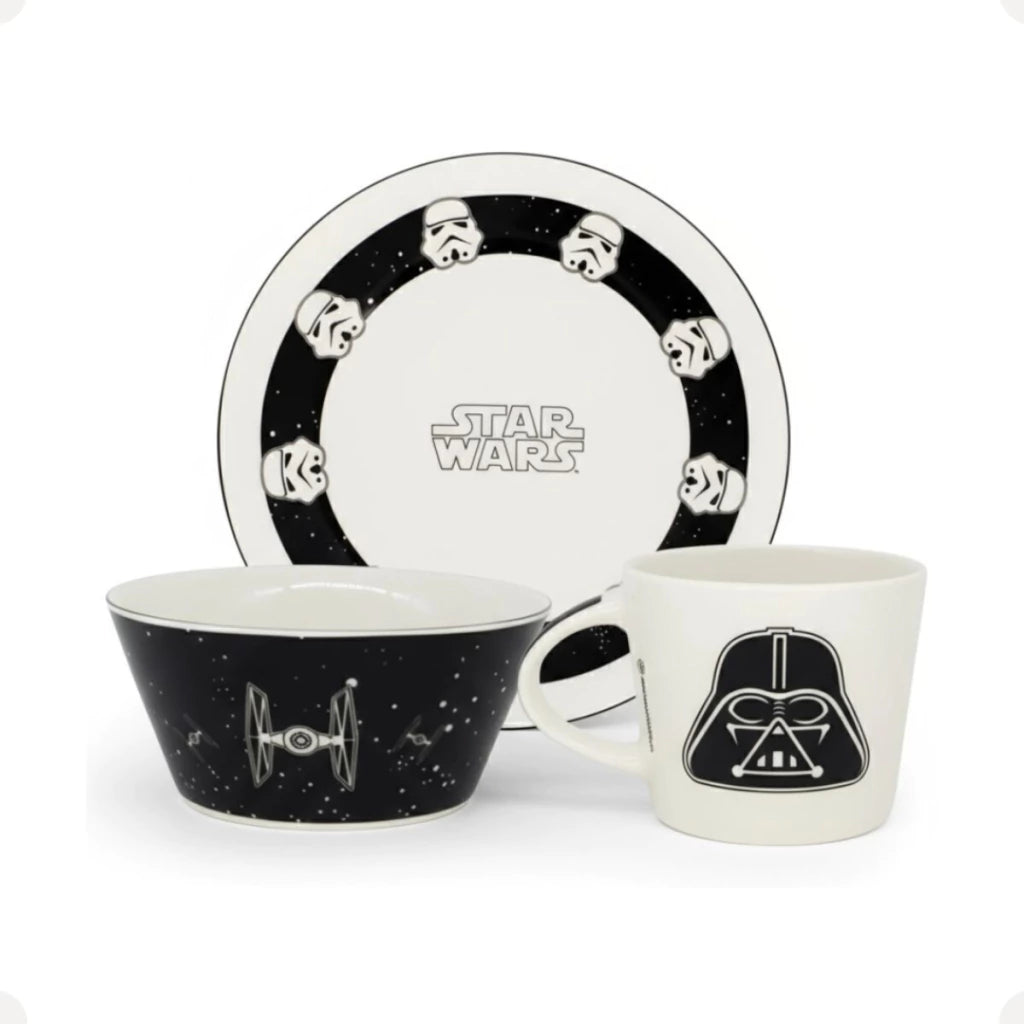 Conjunto Breakfast Star Wars em Cerâmica com Caneca, Bowl e Prato