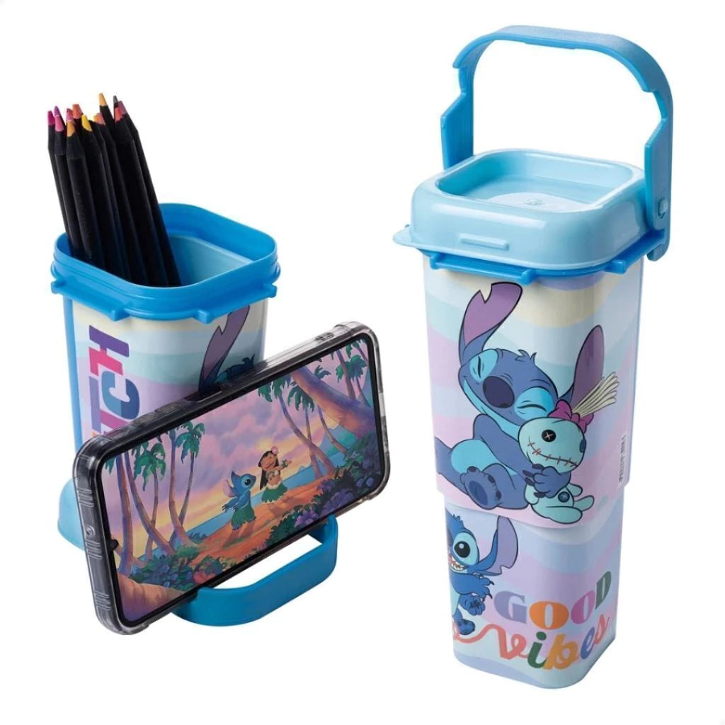 Organizador Retrátil com Alça e Suporte para Celular Stitch