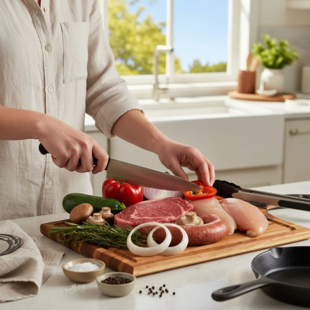 Tábua Cutelo para Churrasco com Cabo – 44 x 24 cm