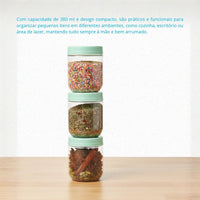 Kit Porta Condimentos Gire Trave 380ml 3 Peças Verde Agua