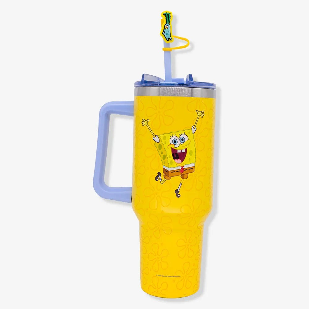 Canecão Térmico Tumbler com Pingente 1,15 L Bob Esponja I'm Ready