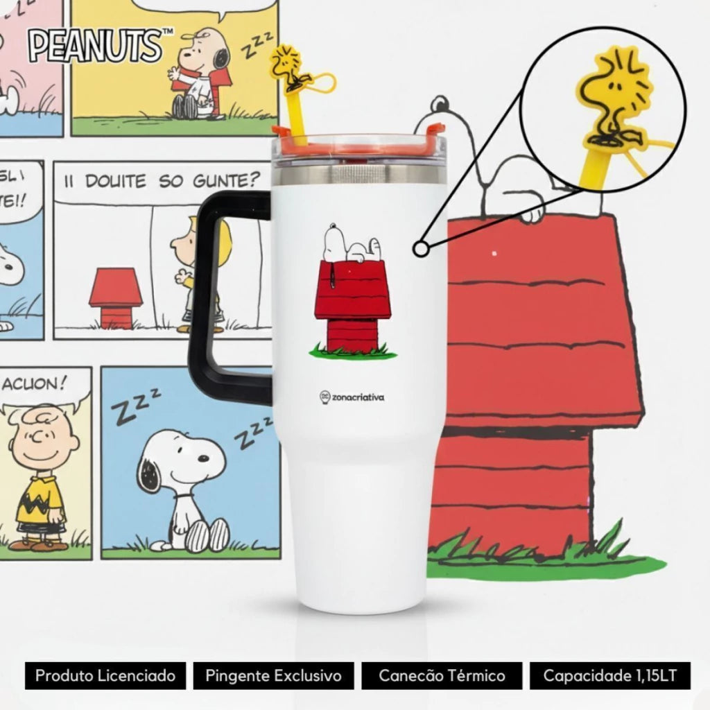 Canecão Térmico Tumbler Snoopy com Pingente – 1,15 L