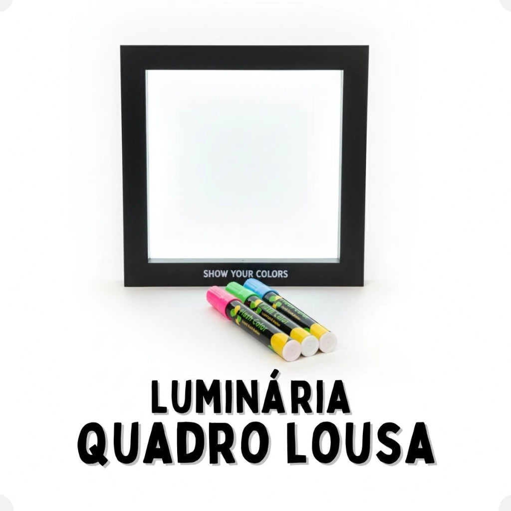 Luminária Quadro Lousa Neon com 3 Canetas