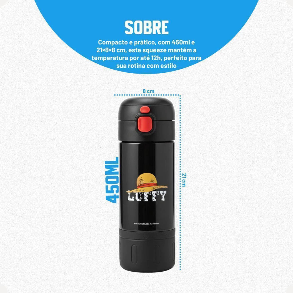 Garrafa Térmica Capsule com Canudo e Alça One Piece – 450 ml