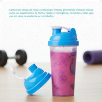 Copo Shakeira de Plástico com Tampa Rosca e Misturador Stitch – 580 ml