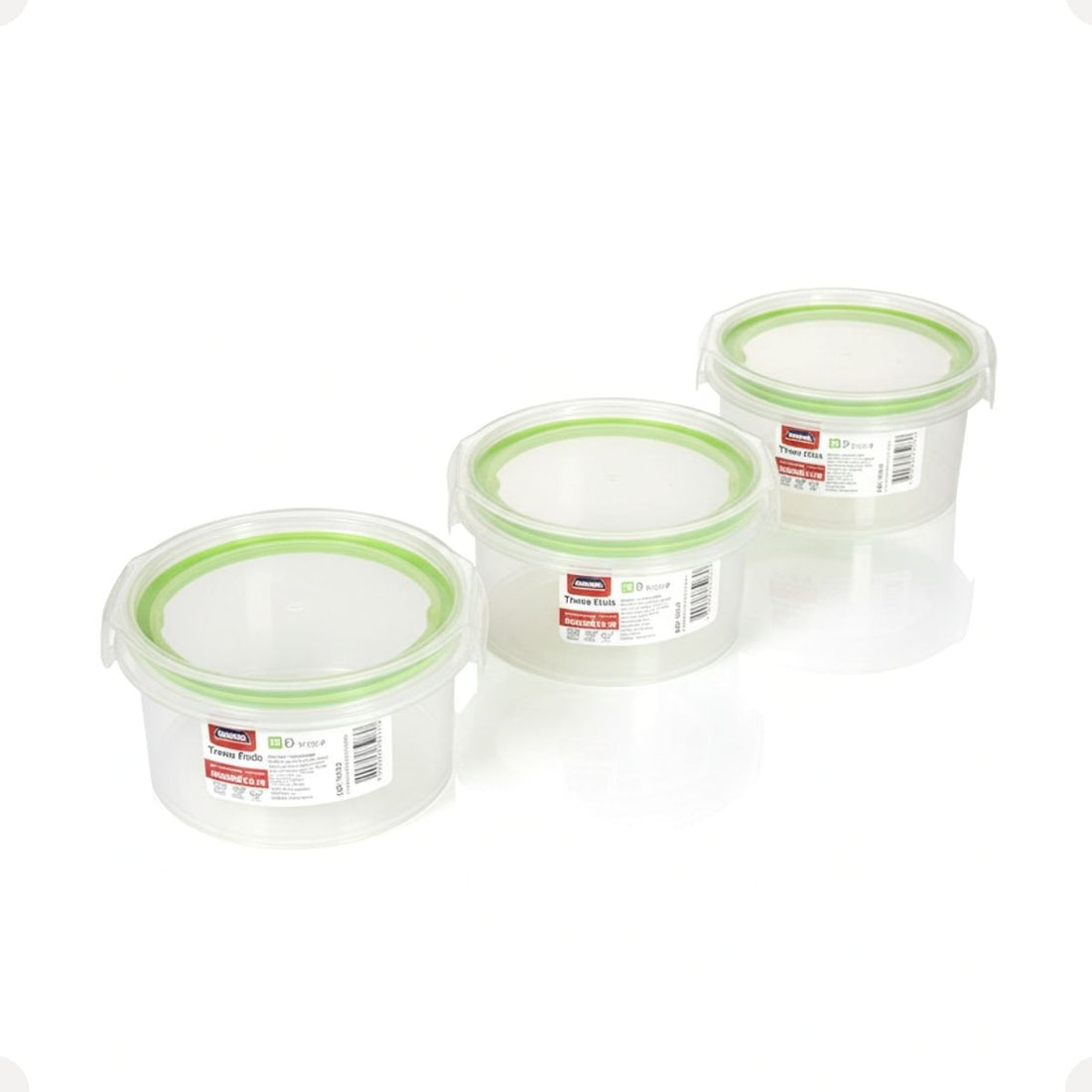 Pote Plástico Hermético com Trava Redondo – 550 ml Verde